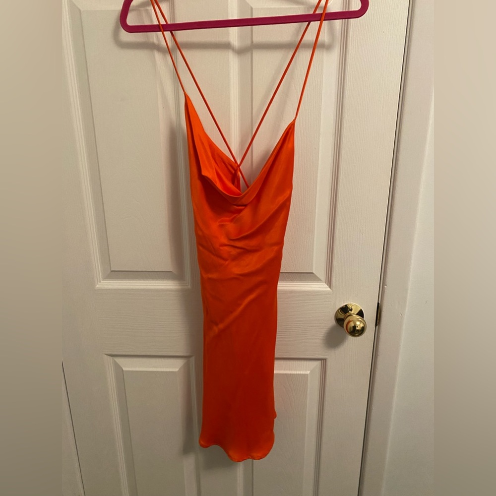 Orange Zara dress